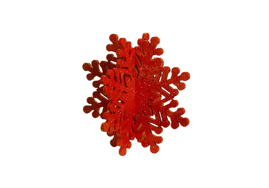 Snowflake 3D de Madera Rojo Escarchado