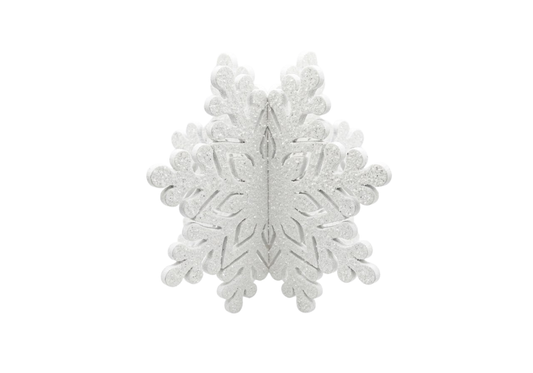 Snowflake 3D de Madera Blanco Escarchado