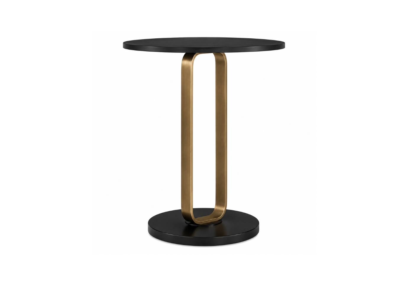 Mesa Ocasional de Metal Redonda con Cubierta Negra