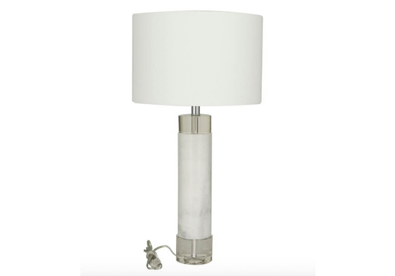 Lámpara Soporte Mármol Blanco y Cristal - Simone