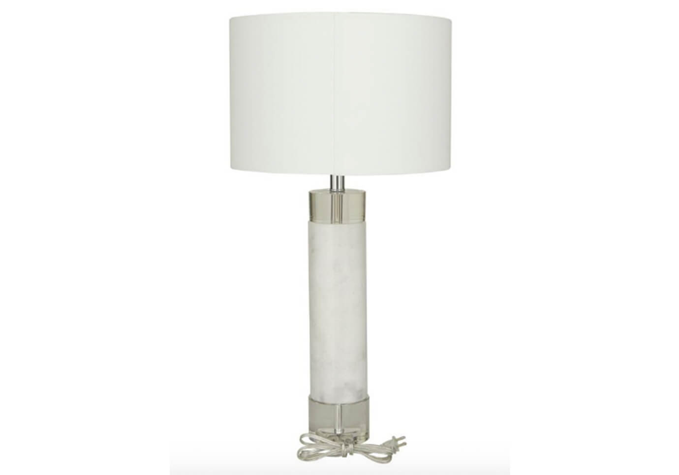 Lámpara Soporte Mármol Blanco y Cristal - Simone