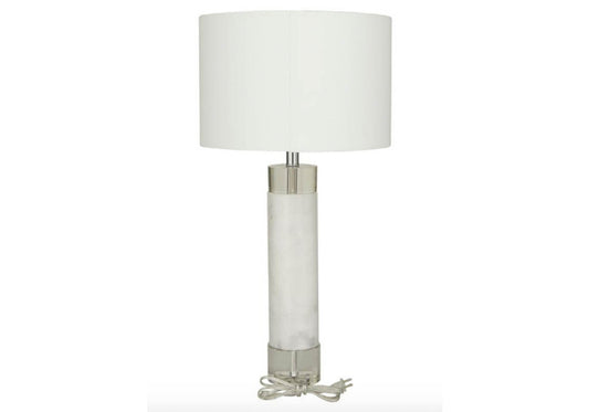 Lámpara Soporte Mármol Blanco y Cristal - Simone