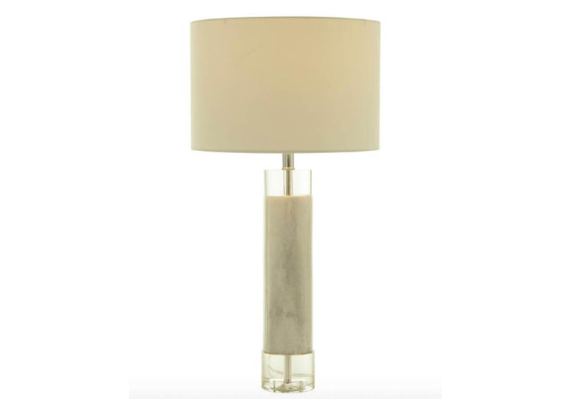 Lámpara Soporte Mármol Blanco y Cristal