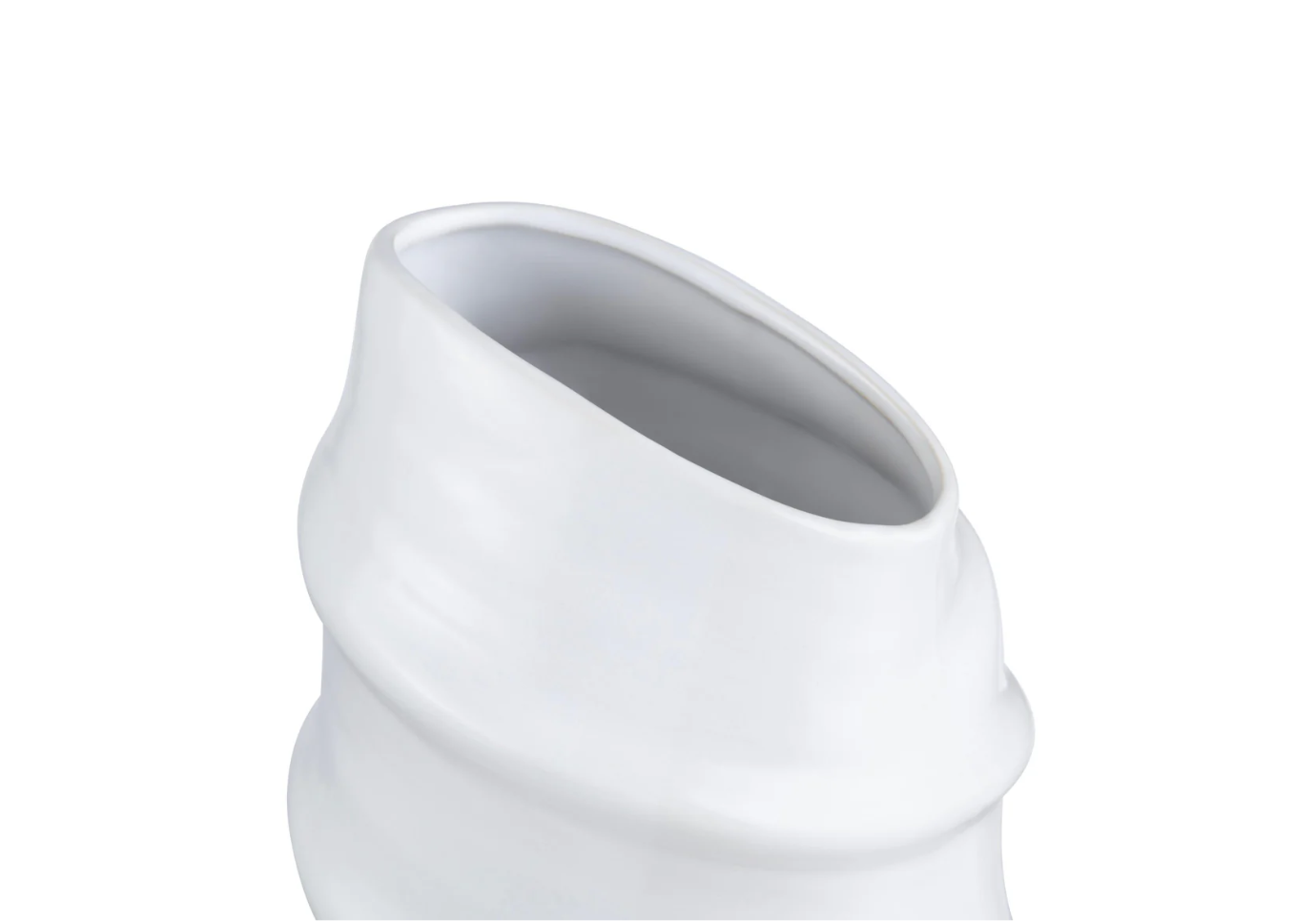 Florero de Ceramica Ondulado Blanco