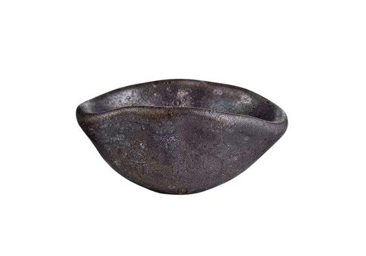Bowl Oval Irregular de Vidrio Poroso Café