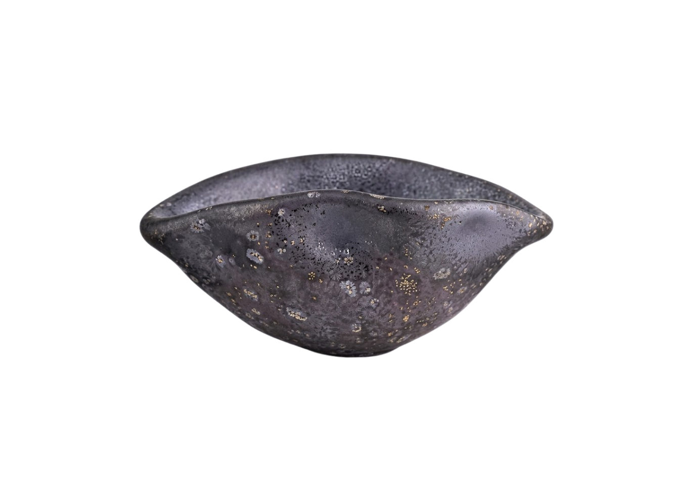 Bowl Oval Irregular de Vidrio Poroso Café