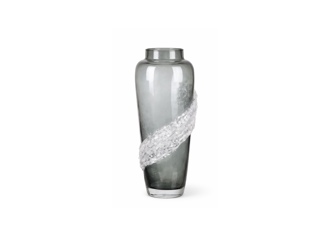Florero de Cristal con Franja Realzada