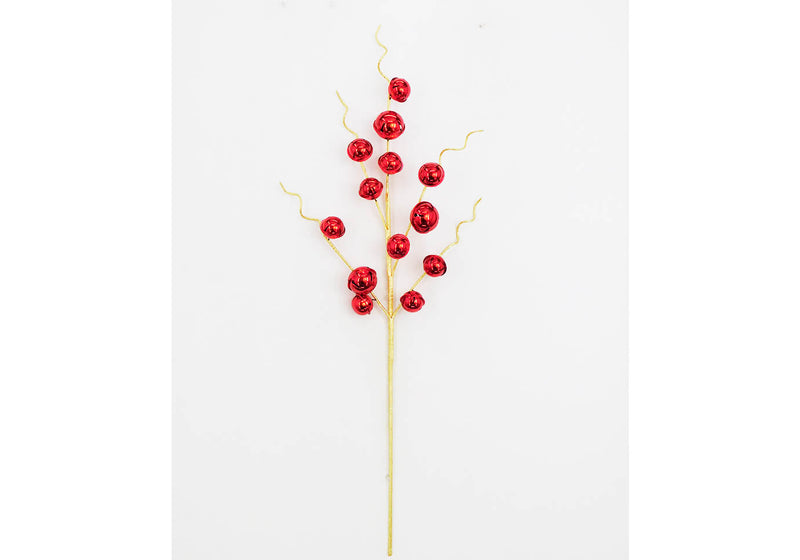 Rama Curlys Dorada con Cascabeles Rojo Brillante 84 cm