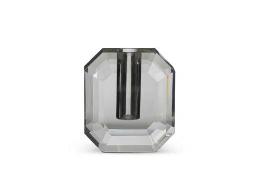 Florero de Cristal Transparente Grueso con Esquinas Ochavadas