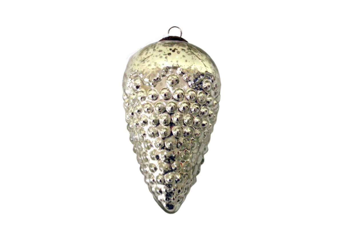 Piña de Vidrio Plateado Brillante 27 cm - Simone