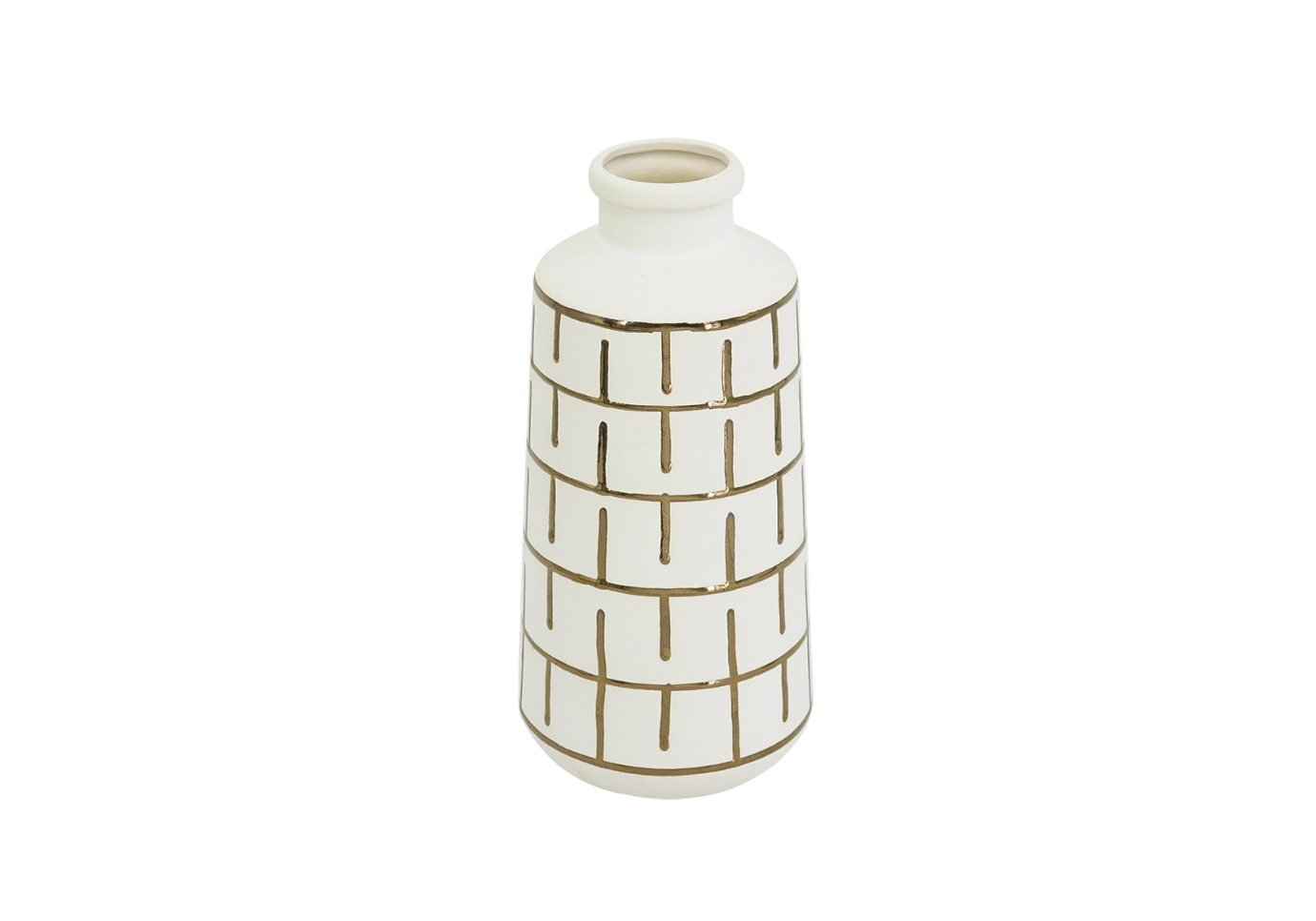Florero de Ceramica con Lineas Doradas - Simone