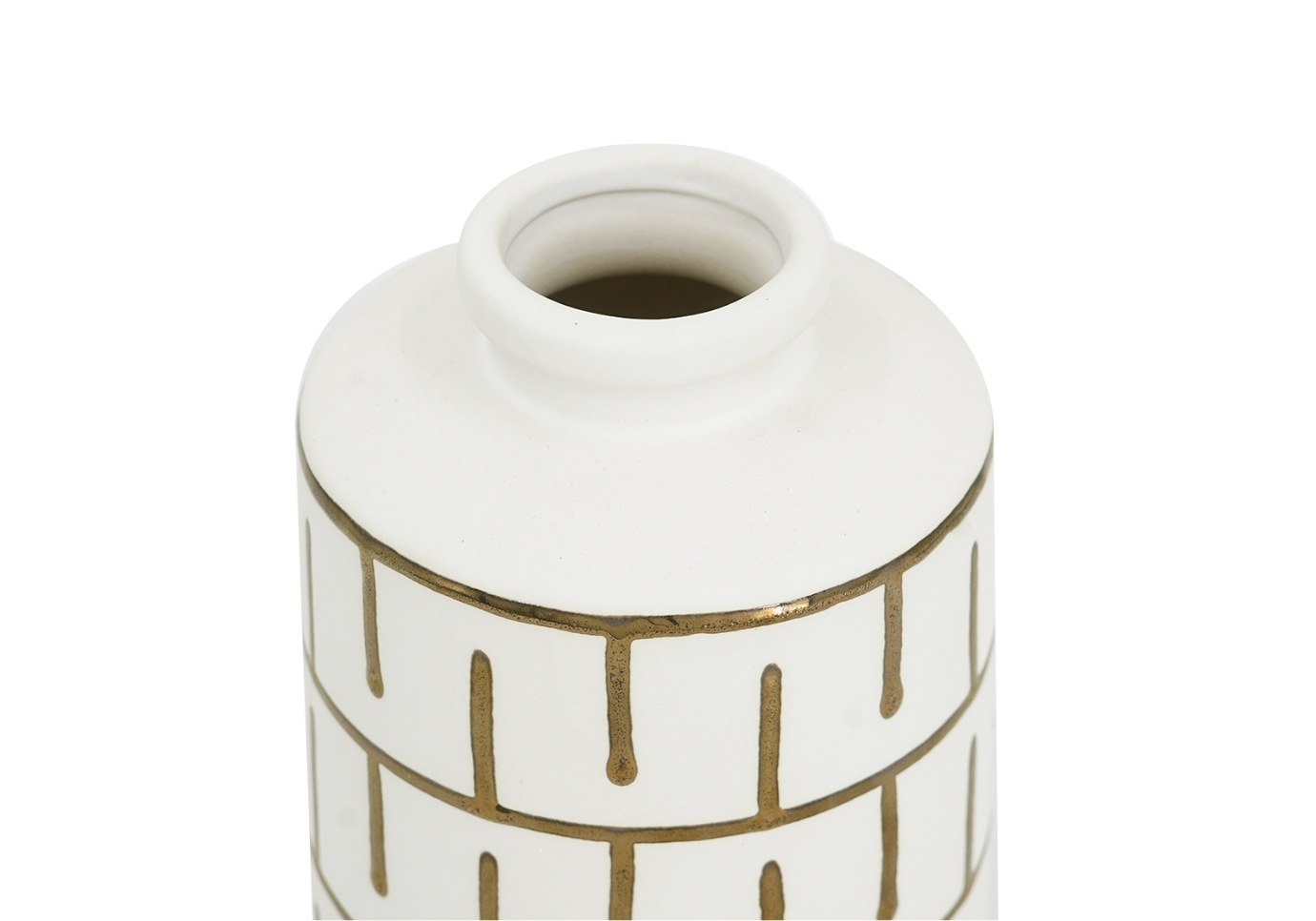 Florero de Ceramica con Lineas Doradas - Simone