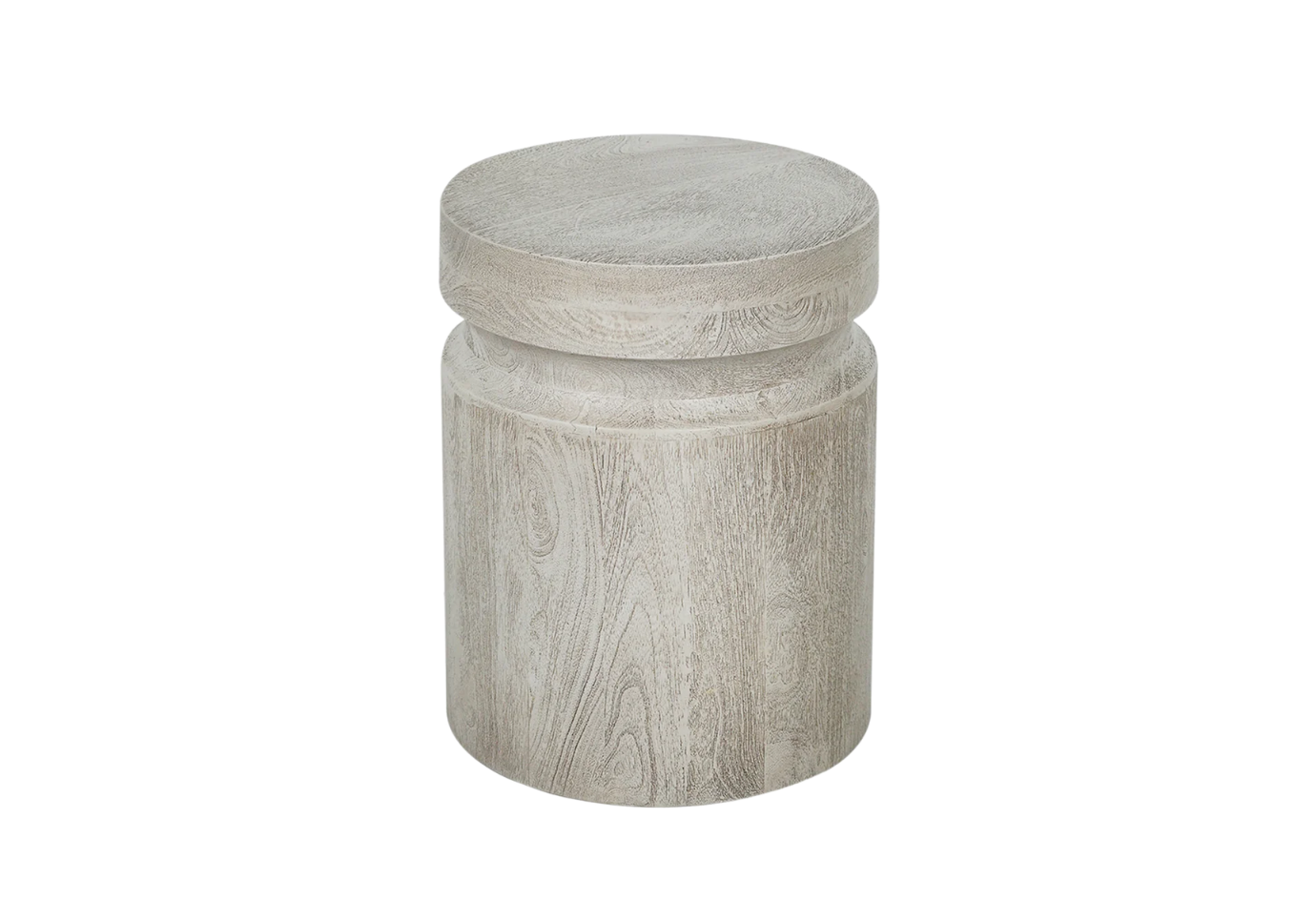 Mesa Lateral de Madera Redonda con Resaque Superior - Simone