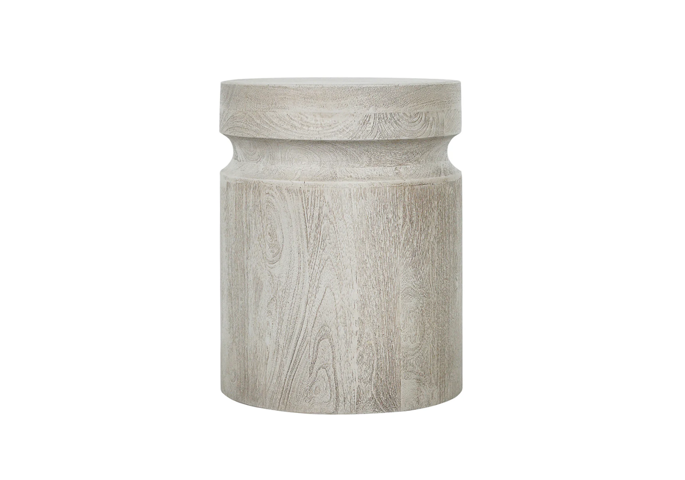Mesa Lateral de Madera Redonda con Resaque Superior - Simone