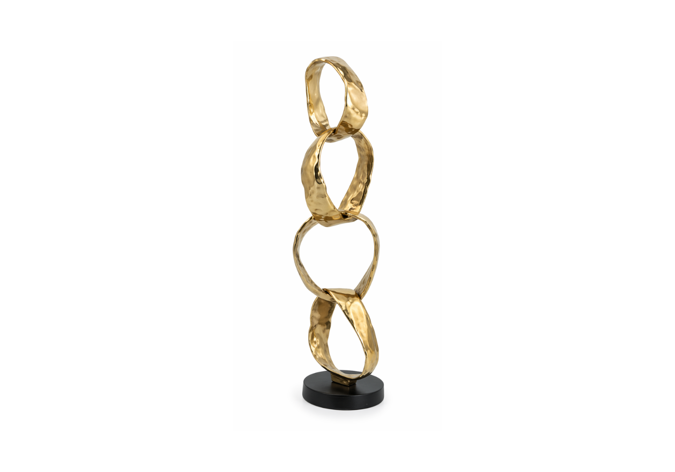 Escultura de 4 Aros Sobre Base Negra - Simone