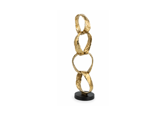Escultura de 4 Aros Sobre Base Negra - Simone