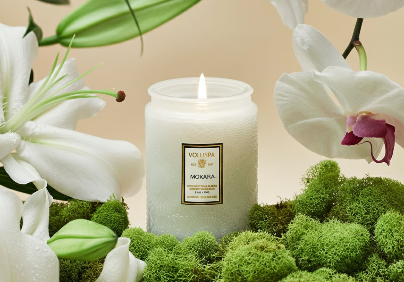 Vela Aromática Voluspa Mokara Orchid Envase de Vidiro 5.5 Oz.