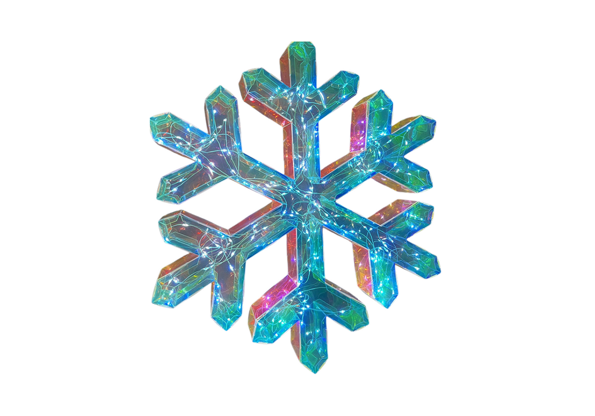 Snowflake Holográfico con Luz 40 cm