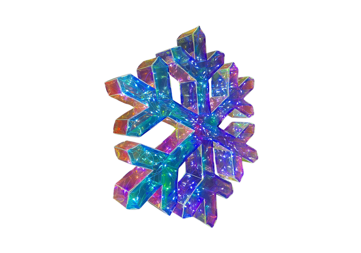 Snowflake Holográfico con Luz 40 cm