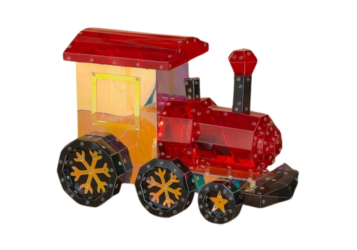 Locomotora Holográfica Roja/Negra/Dorada con Luz 41 cm - Simone