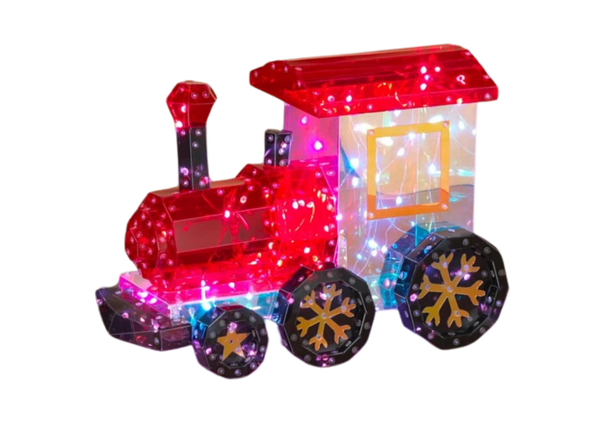 Locomotora Holográfica Roja/Negra/Dorada con Luz 41 cm - Simone