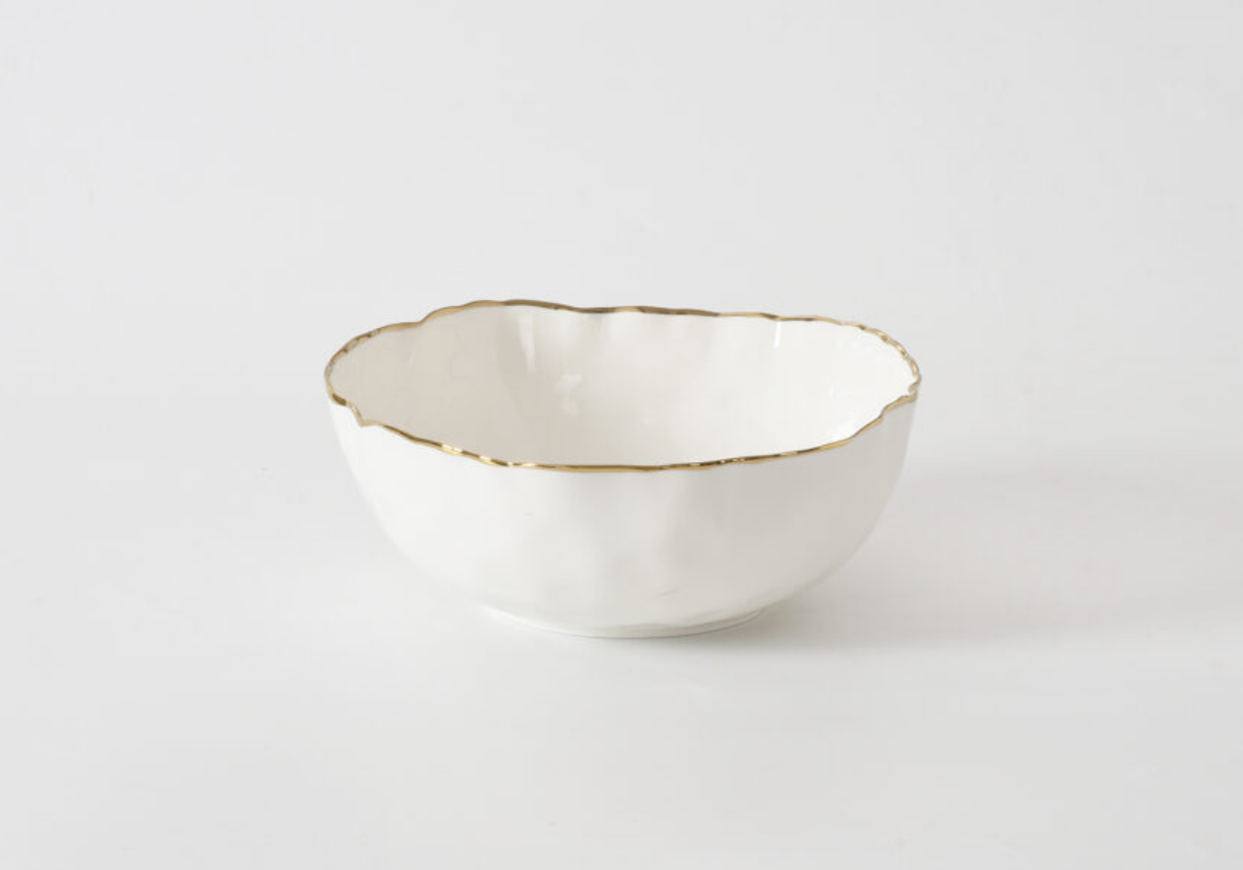 Botanero de Porcelana Blanco con Filo dorado