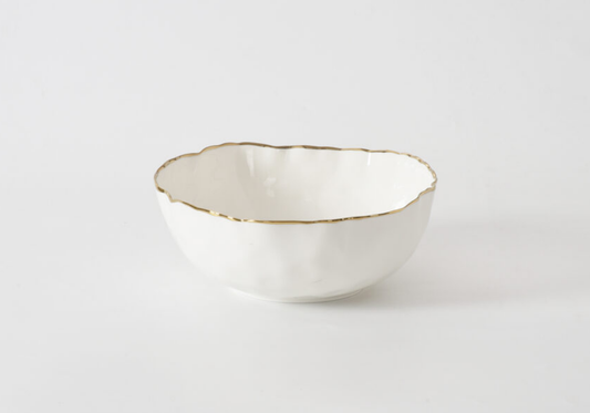 Botanero de Porcelana Blanco con Filo dorado - Simone
