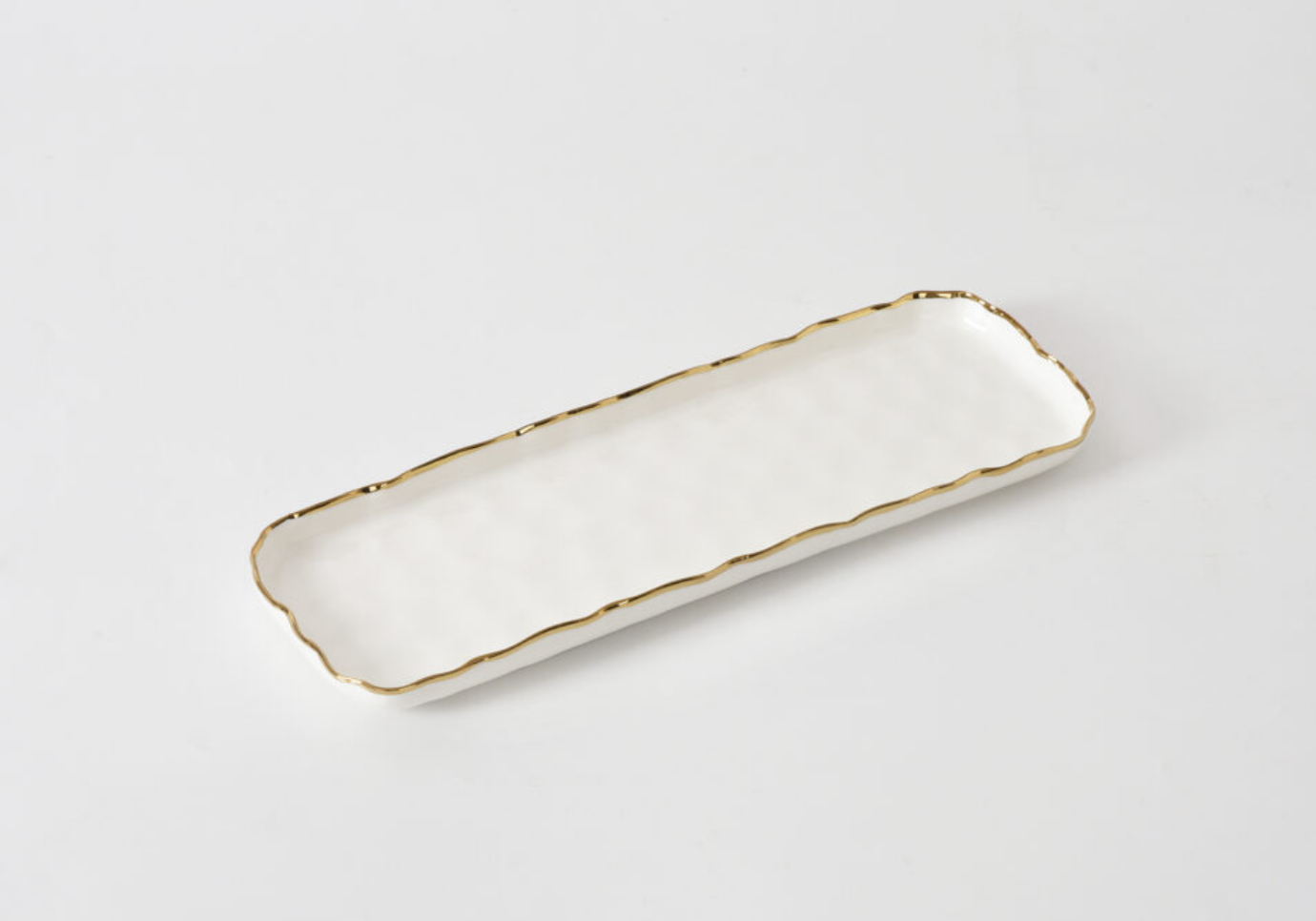 Botanero de Ceramica redondo con Dip y filo dorado