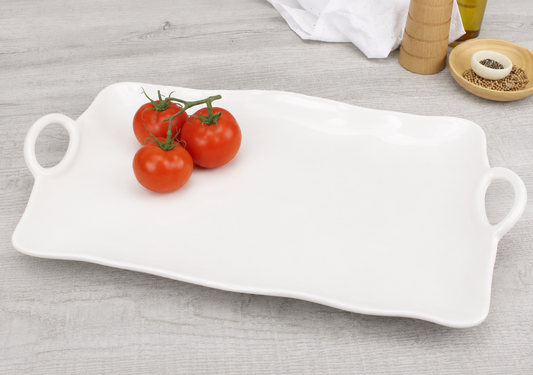 Bandeja Rectangular Ondulada de Melanina con Asas - Simone