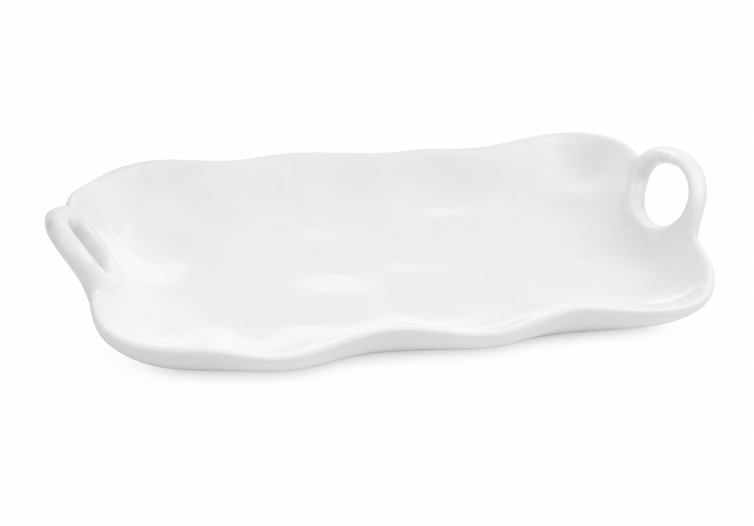 Bandeja Rectangular Ondulada de Melanina con Asas - Simone