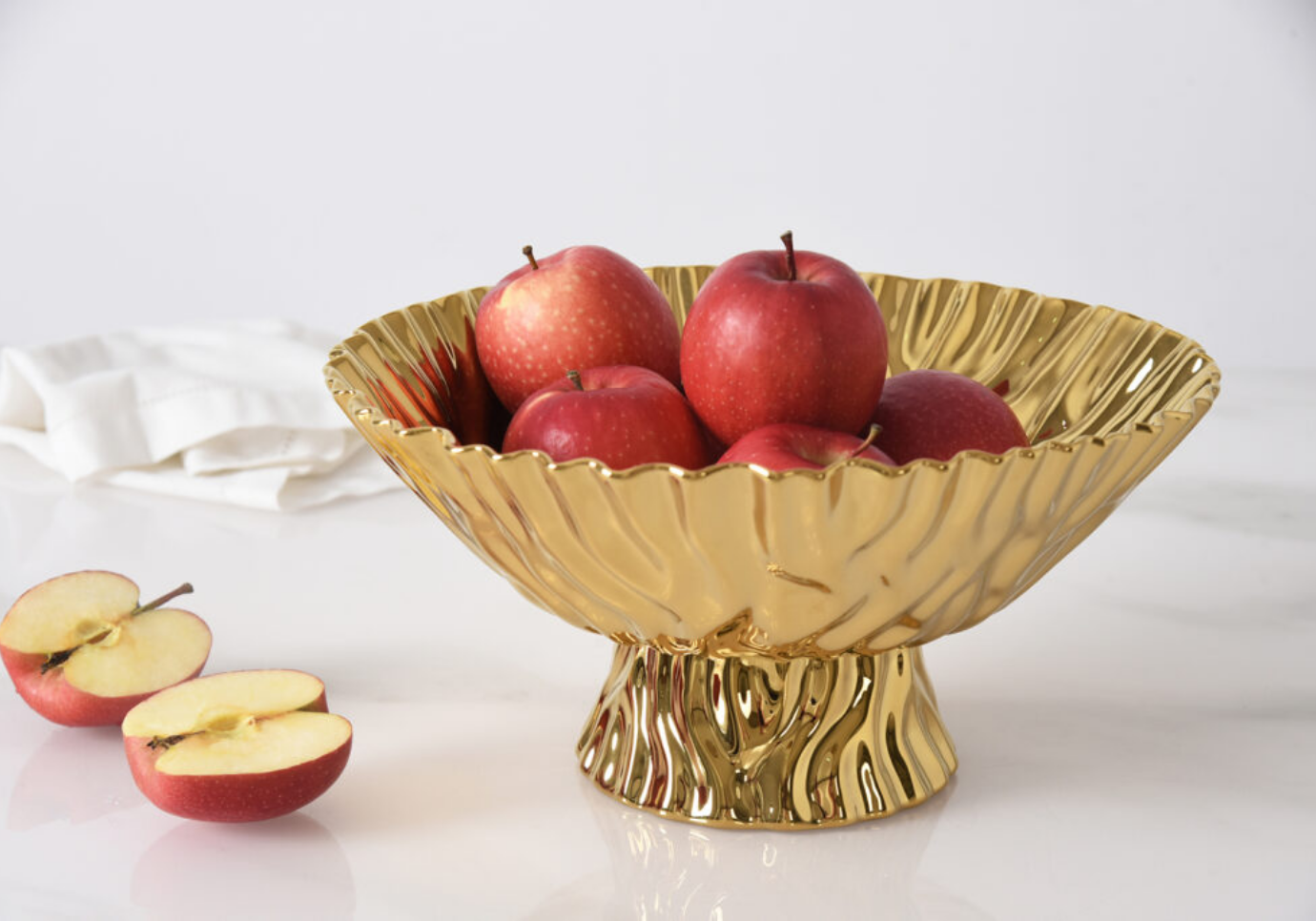 Bowl de Porcelana Dorado con Base