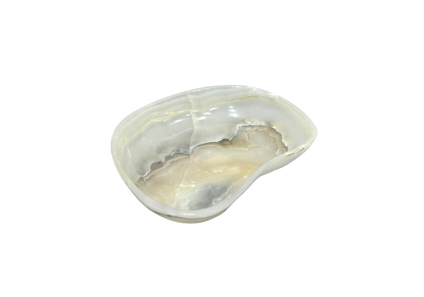 Bowl Oval Onix Blanco con Betas Gris - Simone