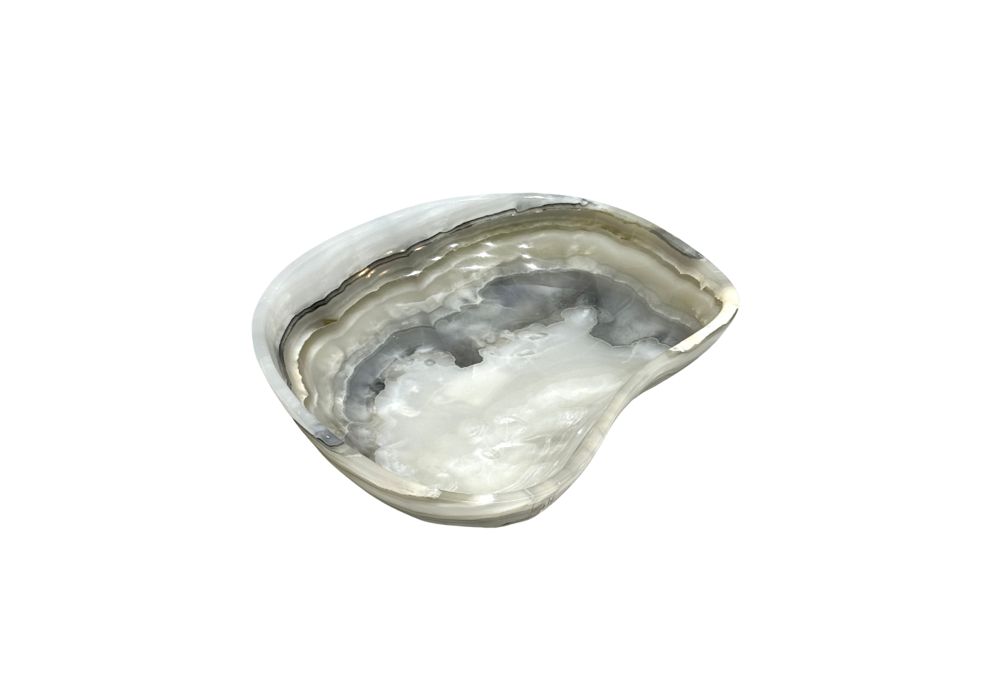 Bowl Oval Onix Blanco con Betas Gris - Simone