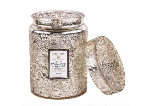 Vela Aromática Voluspa Gilt Pomander & Hinoki Envase Vidrio 18 Oz - Simone