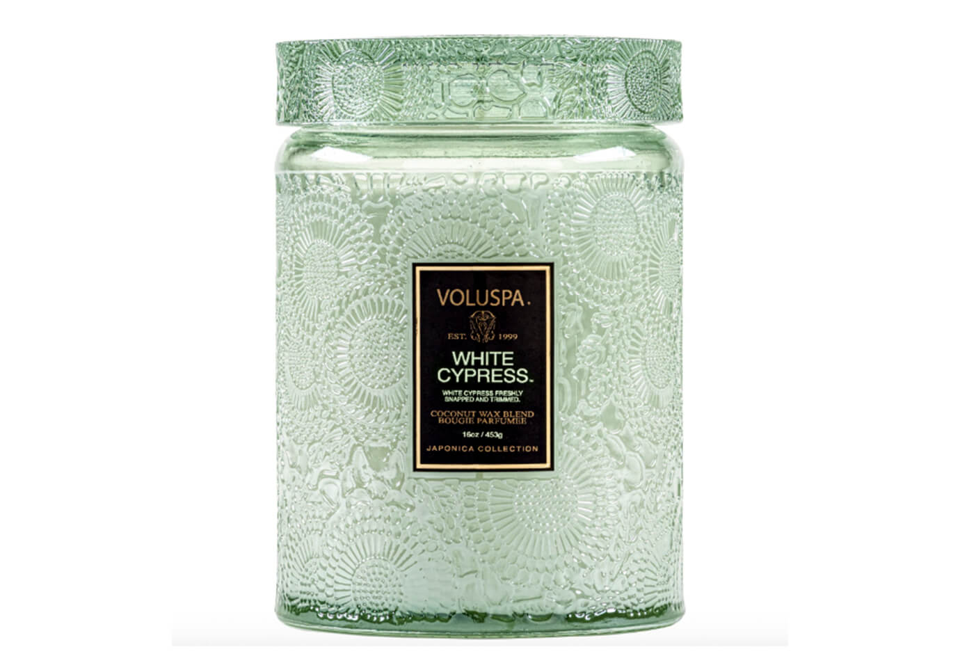 Vela Aromática Voluspa White Cypress Envase Vidrio 18 Oz