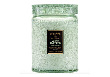 Vela Aromática Voluspa White Cypress Envase Vidrio 18 Oz