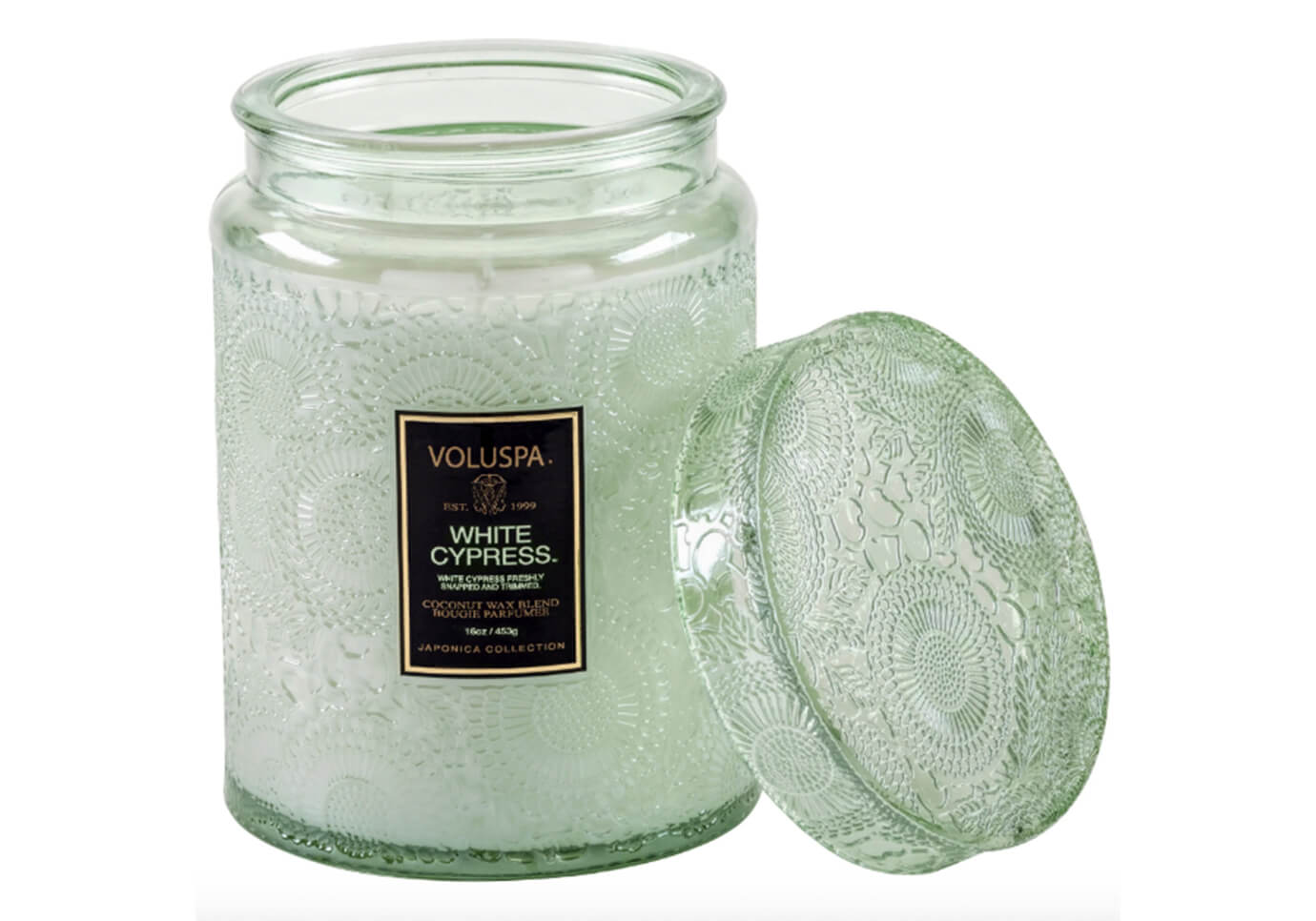 Vela Aromática Voluspa White Cypress Envase Vidrio 18 Oz