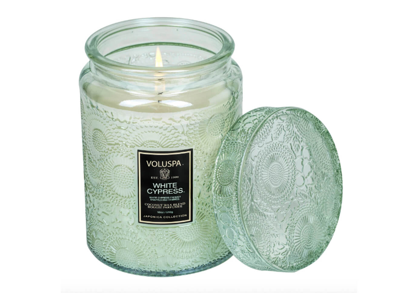 Vela Aromática Voluspa White Cypress Envase Vidrio 18 Oz