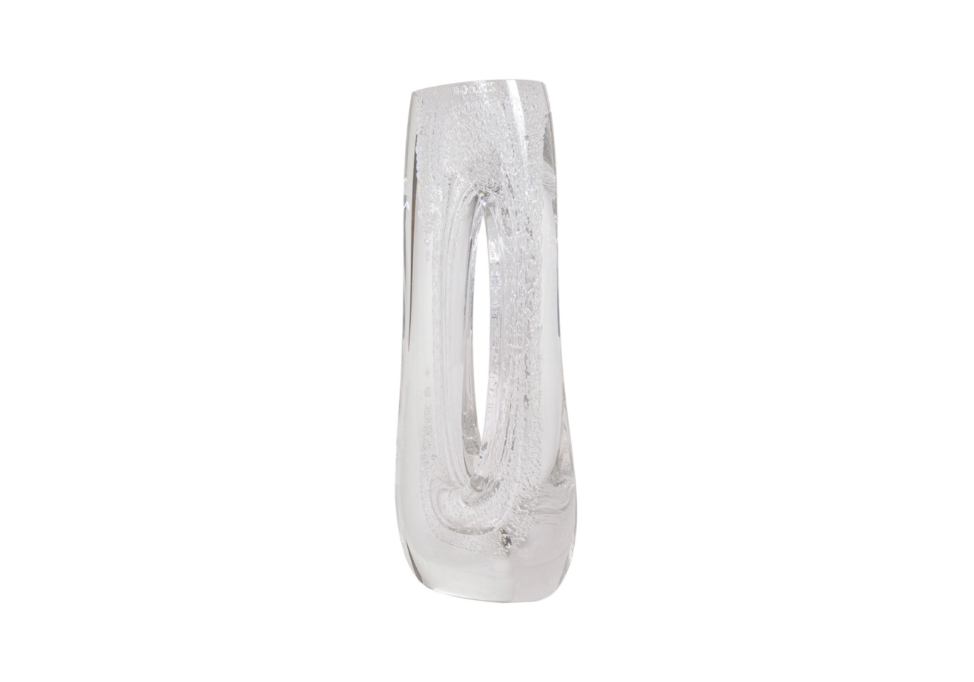 Florero de Cristal Transparente con Burbujas y Hueco