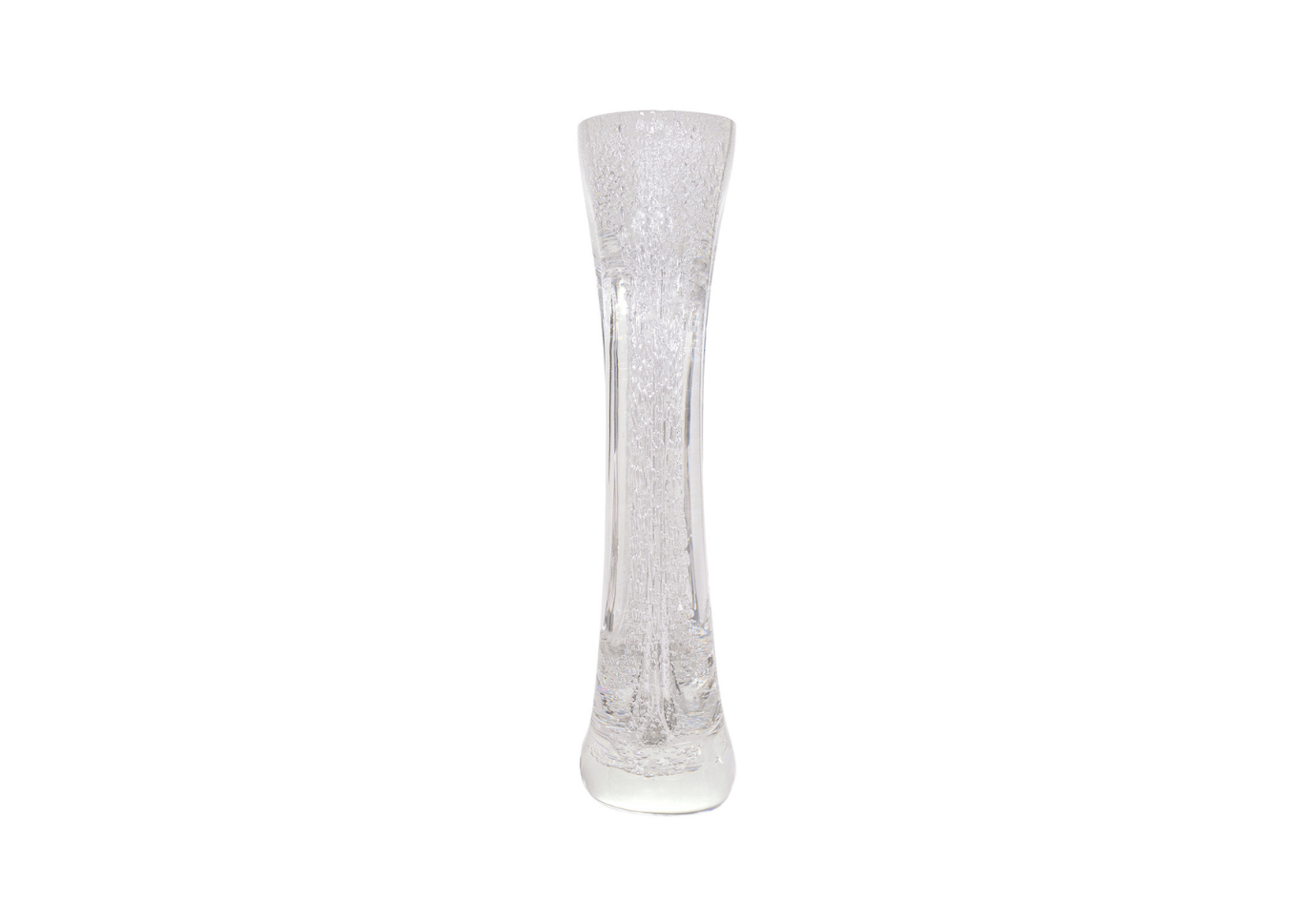 Florero de Cristal Transparente con Burbujas y Hueco