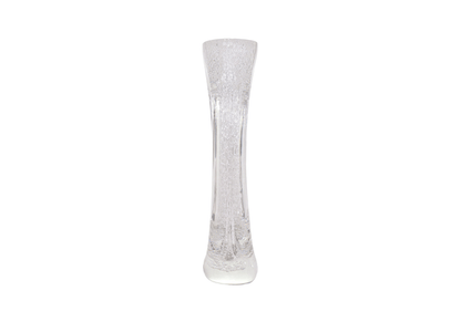Florero de Cristal Transparente con Burbujas y Hueco