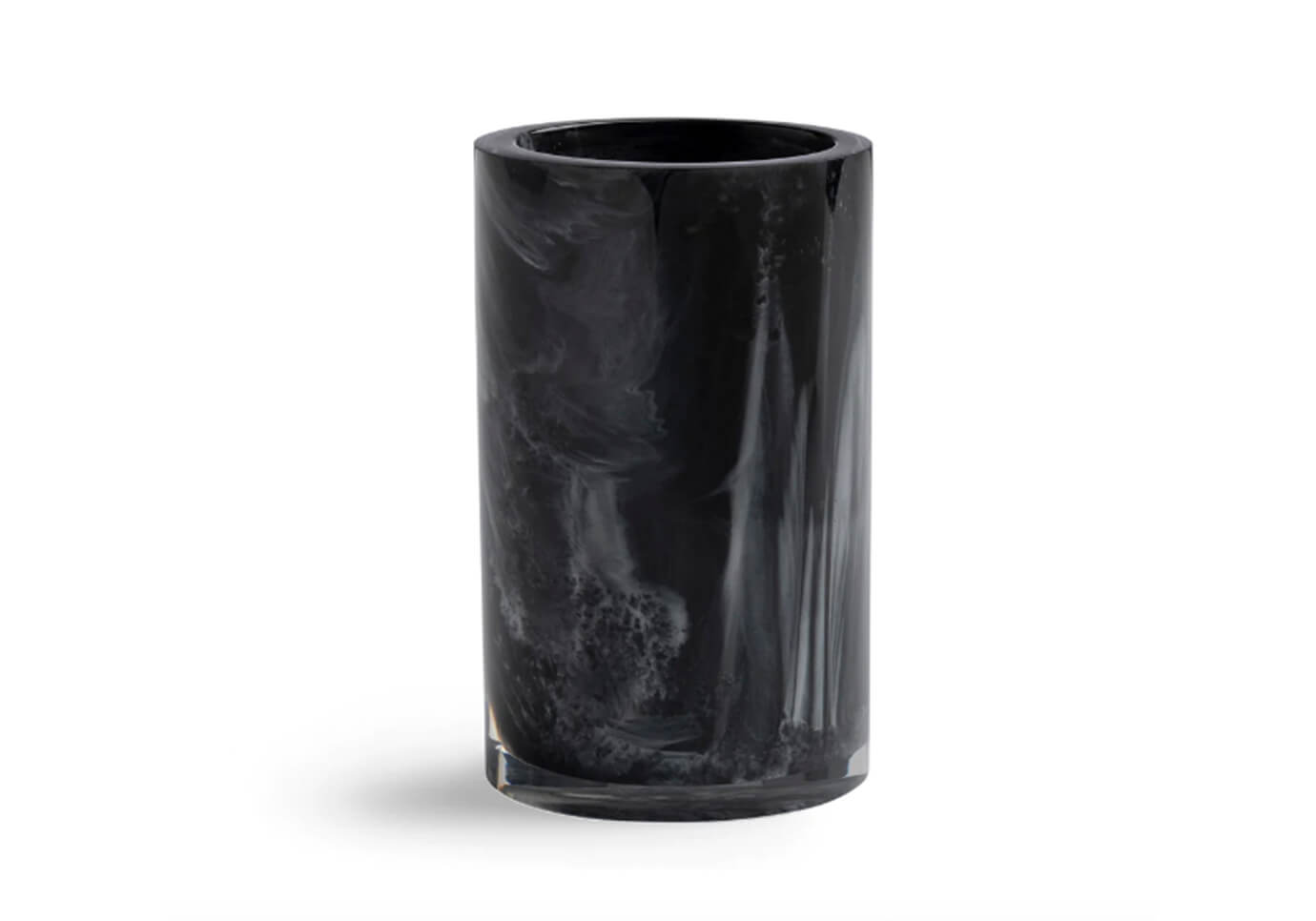 Vaso Resina Marmoleado Negro