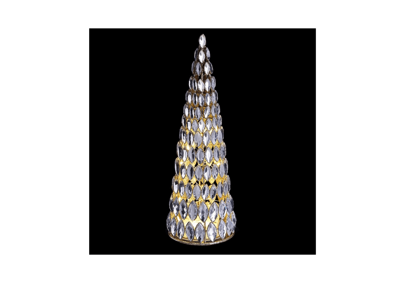 Pino de Cristal Plateado con Luz