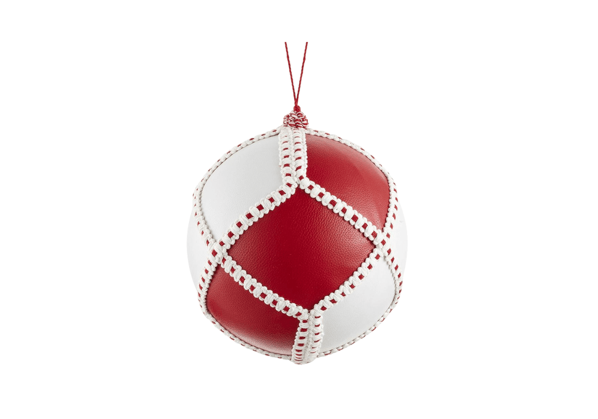 Esfera de Vinil Blanco con Rojo