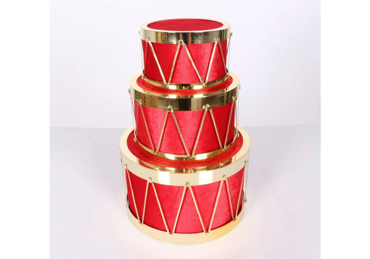 Tambor Terciopelo Rojo con Dorado - Simone
