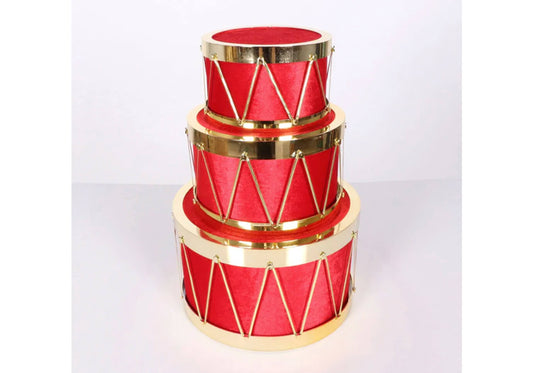Tambor Terciopelo Rojo con Dorado - Simone