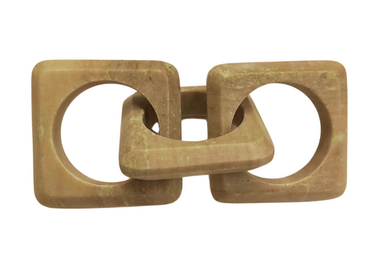 Cadena Decorativa de Tres Eslabones Rectangulares en Mármol Beige