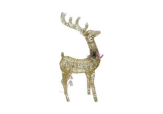 Venado de Alambre con Listón Metálico Dorado - Simone