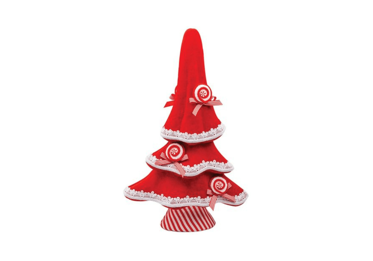Pino de Terciopelo Rojo y Blanco Escalonado – 74 cm - Simone