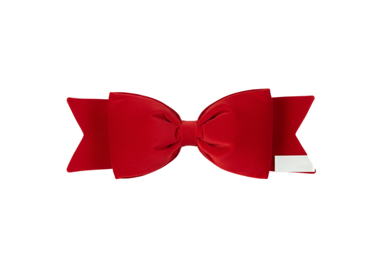 Moño Corto de Terciopelo Rojo